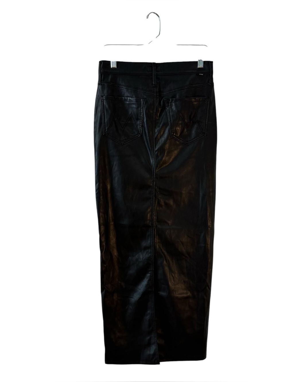 MOTHER The Flagpole Faux Leather Maxi Skirt Black Size 27 - Picture 3 of 13